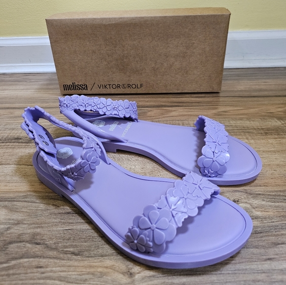 Melissa Wave Blossom + Viktor And Rolf Sandals, lilac,size US 8 - Picture 1 of 9